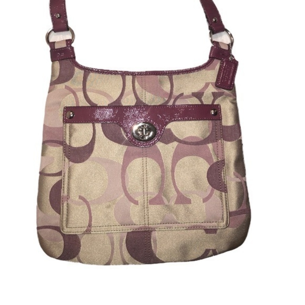 Coach y2k pink purple optic messenger bag